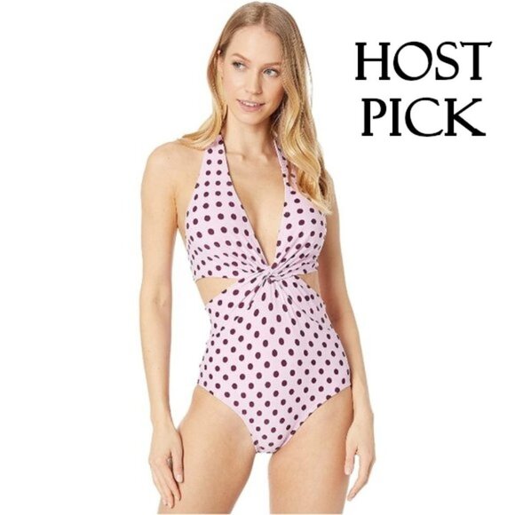 Kate Spade pink & polka dot one piece swimsuit - Picture 1 of 6